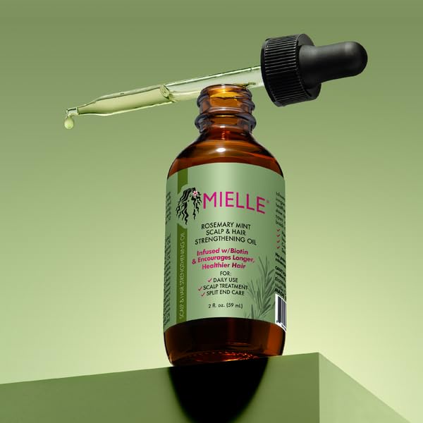 Mielle Organics MIELLE - ROSEMARY MINT, SCALP & HAIR OIL, INFUSED W/BIOTIN & ENCOURGES GROWTH, FOR DAILY USE, SCALP TREATMENT, SPLIT END CARE & SCALP & STRENGTHENING OIL