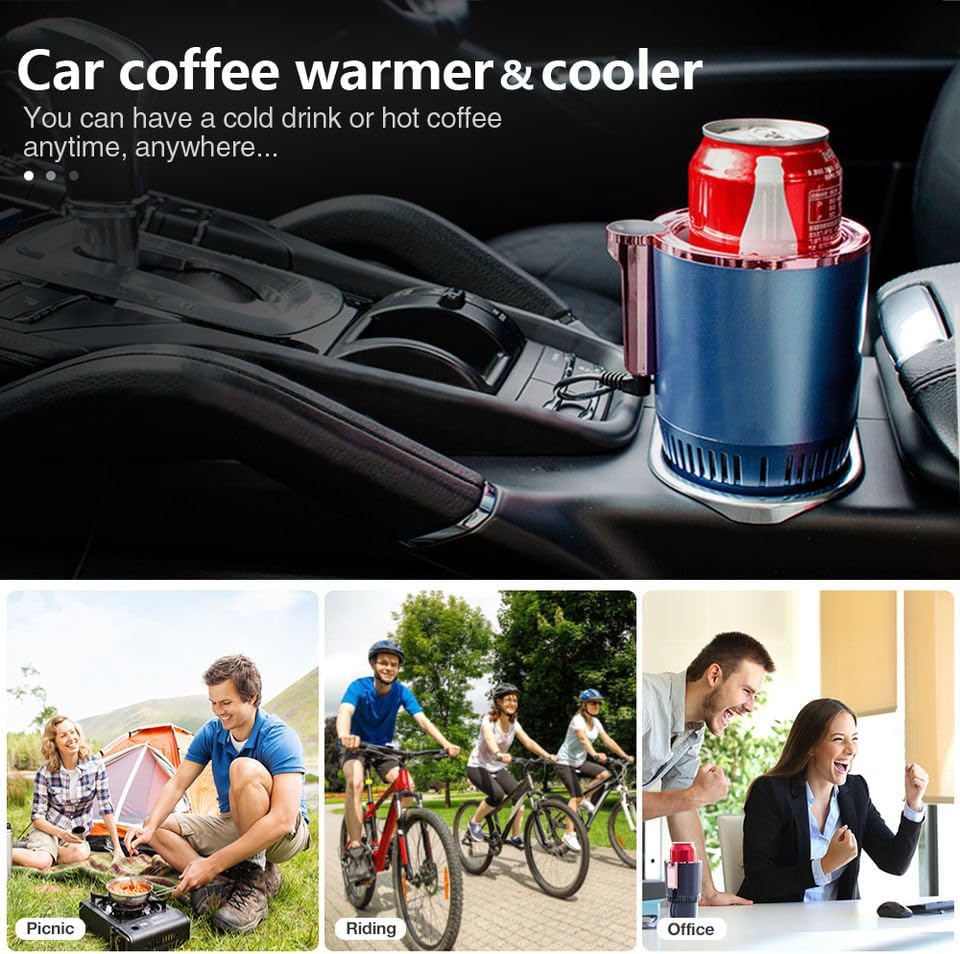 2-in-1 Car Cup Warmer & Cooler | Auto Car Cooling and Heating Cup Mug Holder