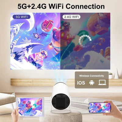 Bring the Big Screen to any Room - Mini Round Projector