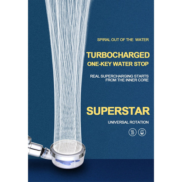 Rinse away Stress fast - High Pressure Turbocharged Shower Head